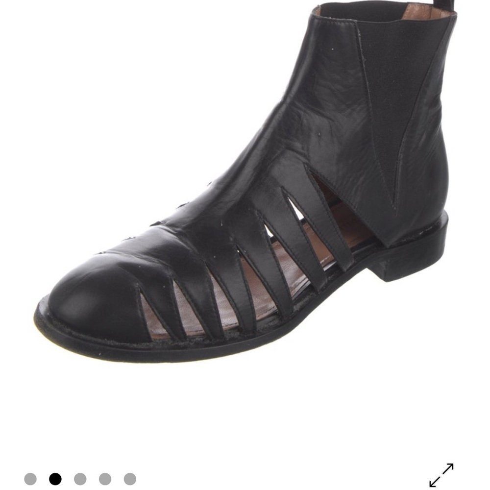 Samuele Failli.  Chic Black Cutout Ankle Boots.